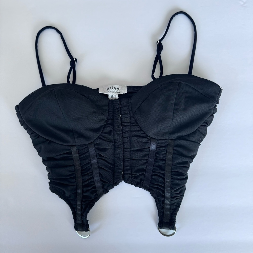 Black Cropped  Corset Top Size Small